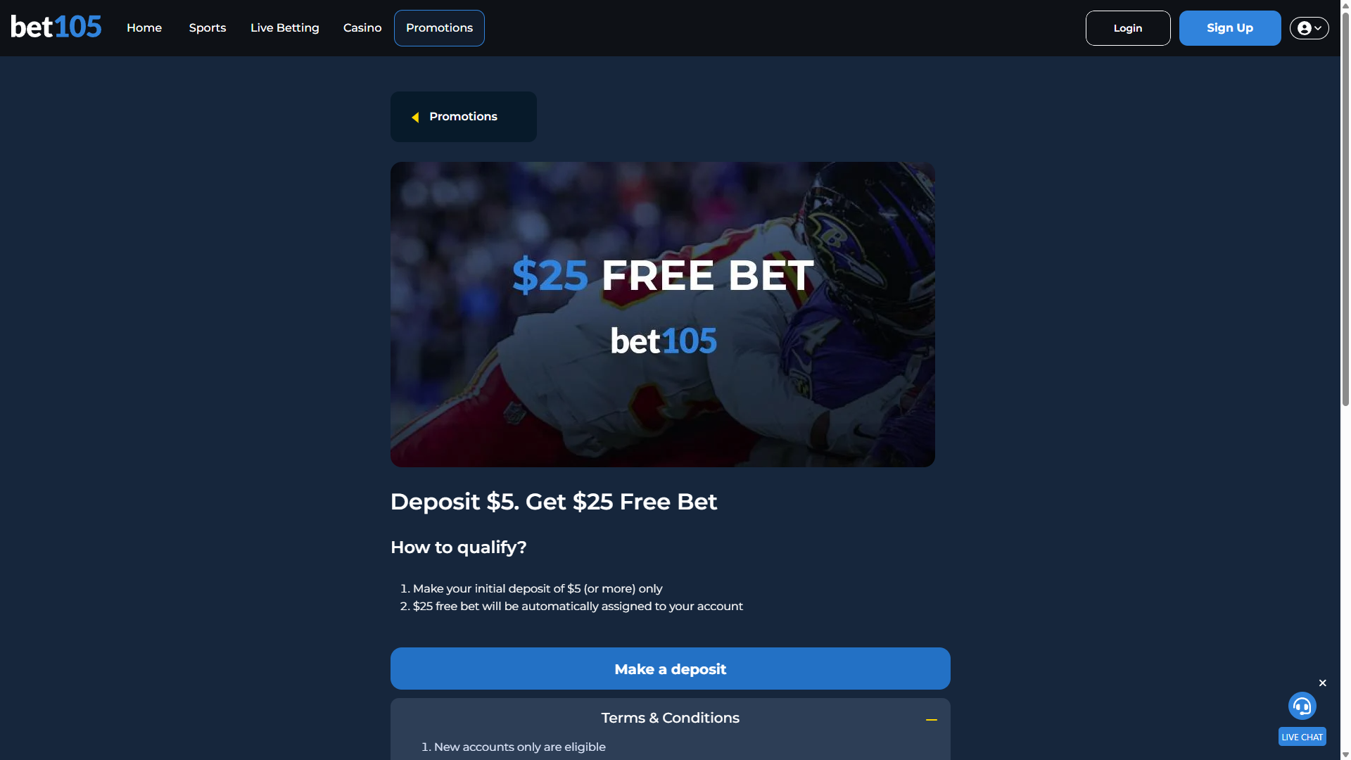 Bet105 Sign Up Bonus