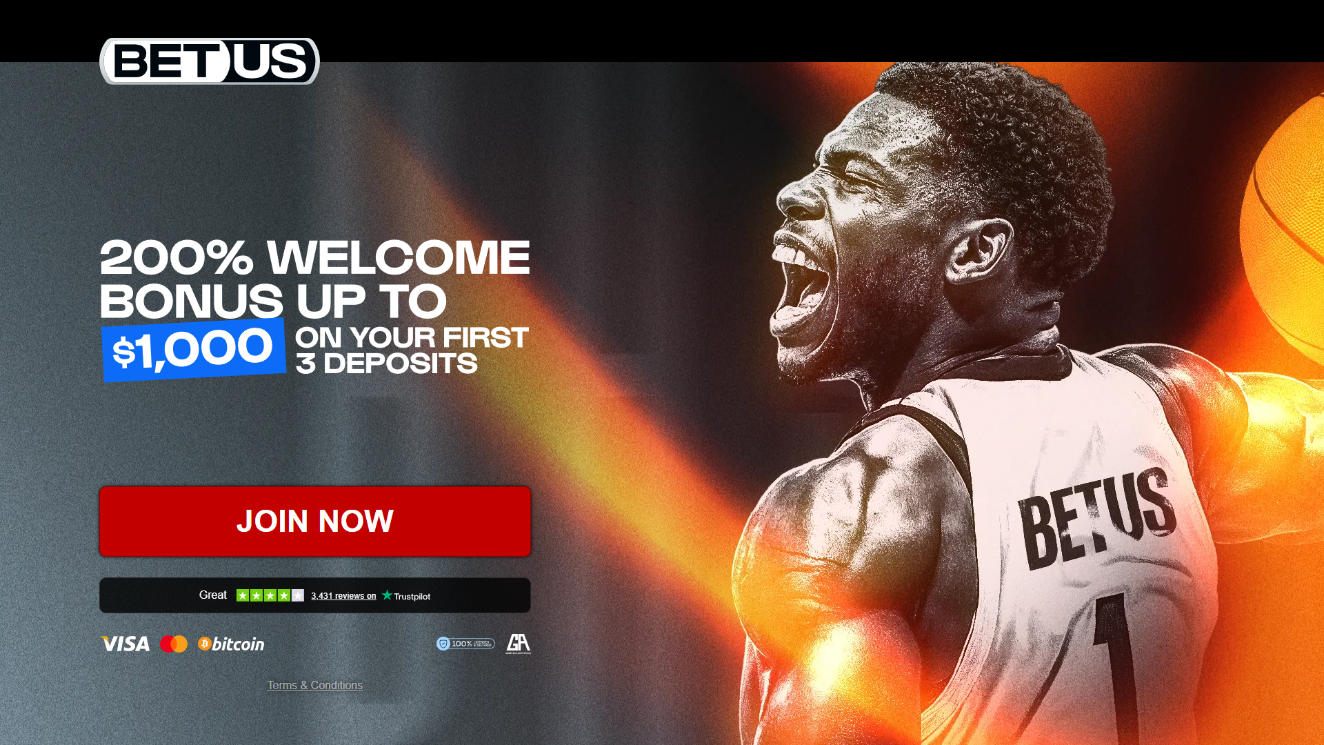 BetUS Review screenshot of welcome bonus